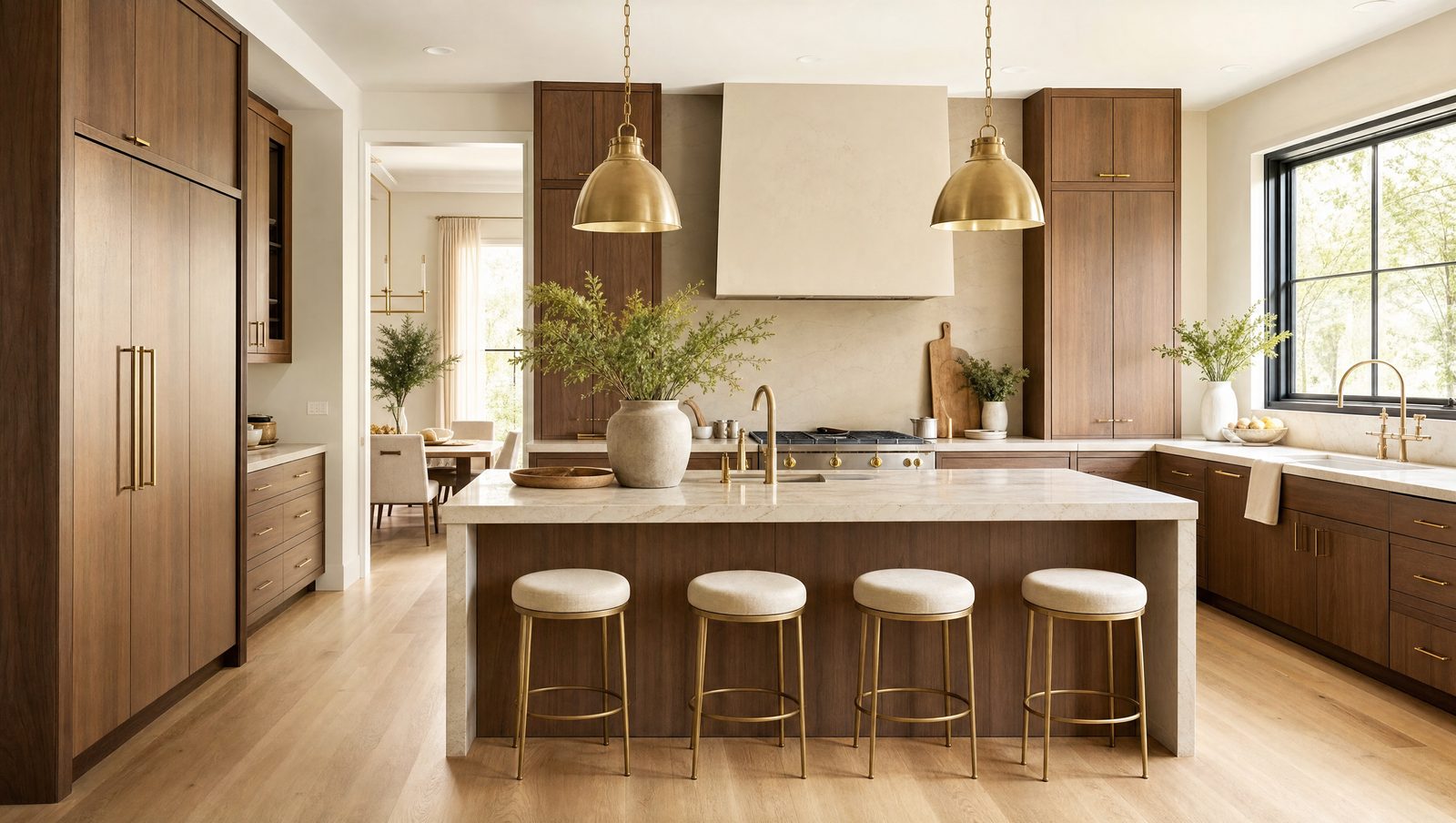 A finished kitchen renovation with new cabinetry and finishes in the original layout