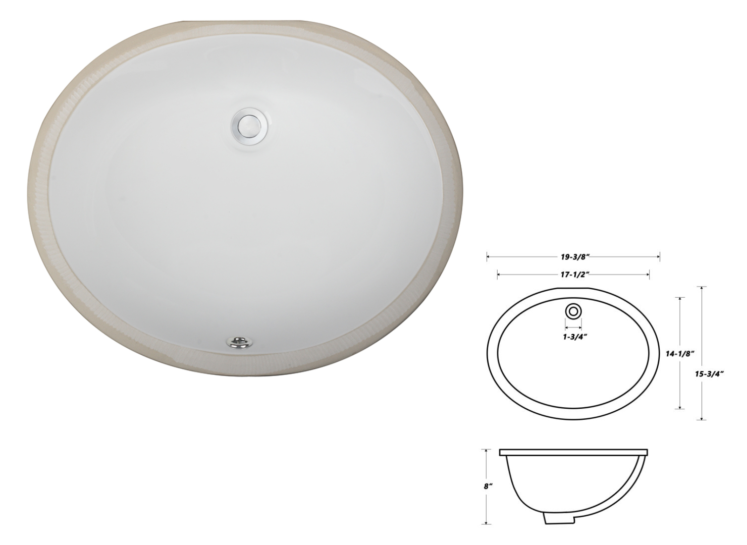 Undermount Vanity Sink White